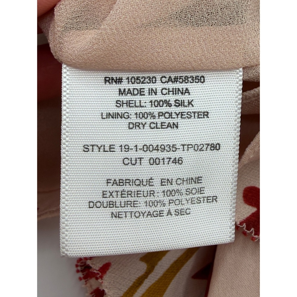 Joie Boyana Blouse Women XS Pink Sky 100% Silk Floral V-Neck Ruffle Cuff NEW - Picture 7 of 10